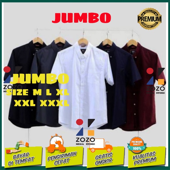 KEMEJA PRIA JUMBO LENGAN PENDEK XXL,XXXL,XXXXL 4XL TERMURAH TOP BRAND