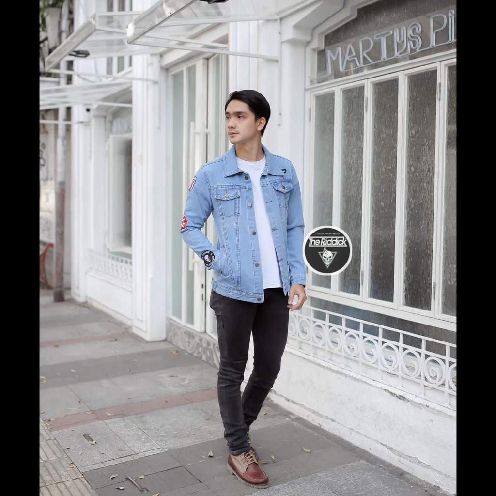 LIGHT BLUE NEW ARRIVALS JAKET JEANS PRIA PATCH JAKET DENIM