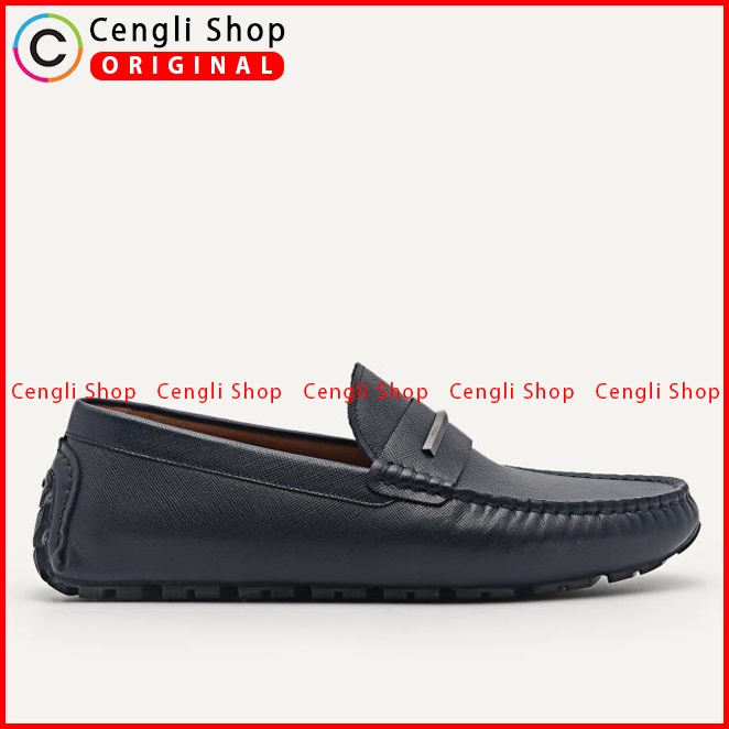 SEPATU PANSUS KULIT PEDRO PRIA ORIGINAL LOAFER BRANDED BIRU NAVY PM163