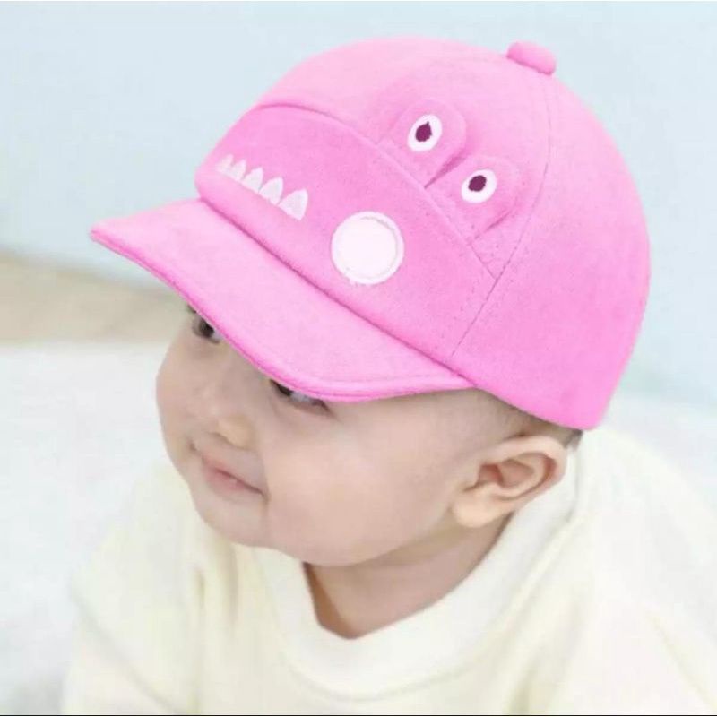 Topi Bayi Lucu Karakter Crocodile Free Bordir Nama