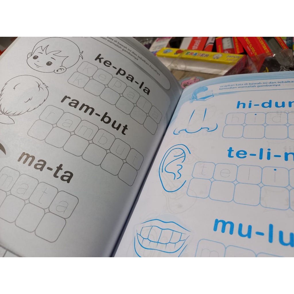 Buku Anak Ayo Mengenal Angka - Ayo Belajar Berhitung - Menulis dan Membaca -Huruf- Berlatih Hijaiyah GM