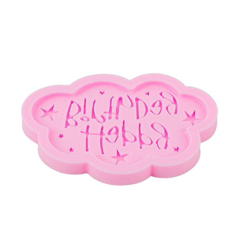Cetakan Adonan Kue Fondant Desain Happy Birrthday Bahan Silikon Model Diy