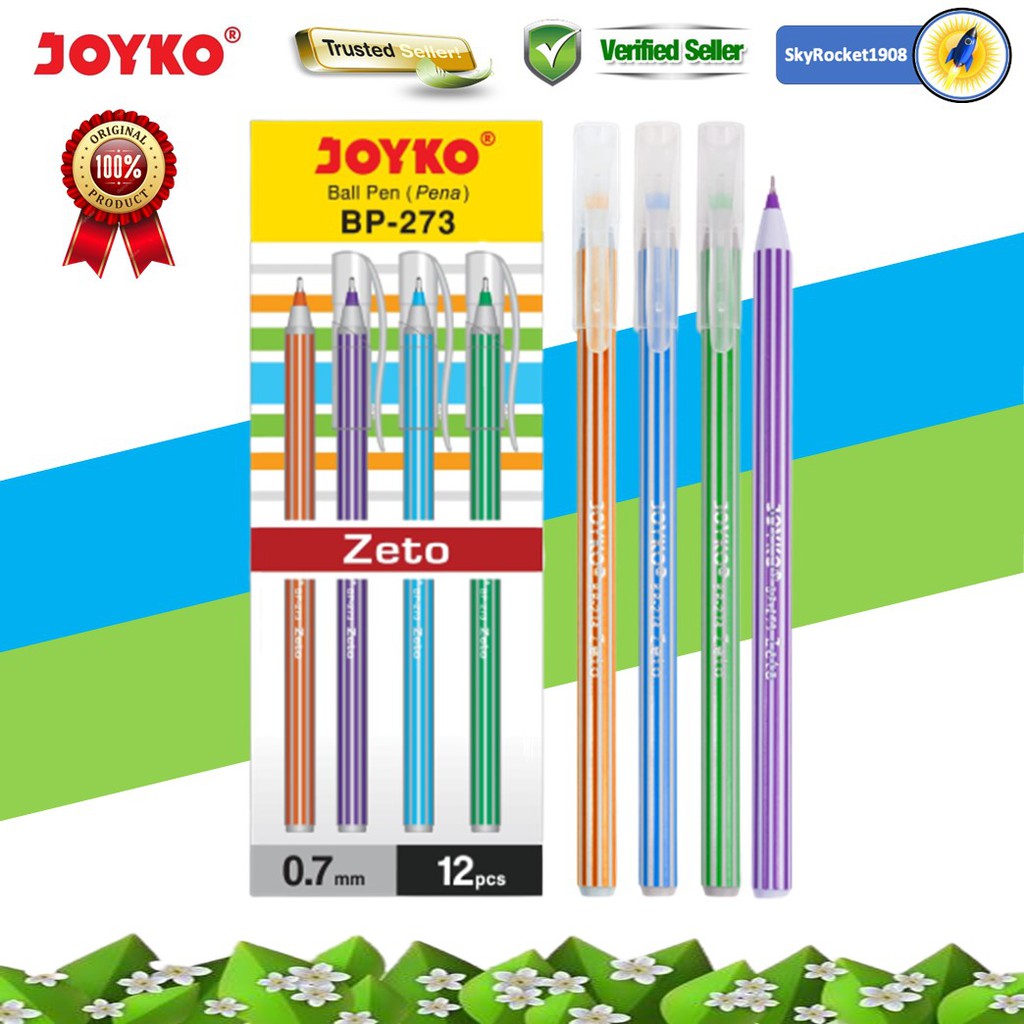 

Ball Pen Pulpen Pena Joyko BP-273 Zeto 0.7 mm 1 Box 12 Pcs