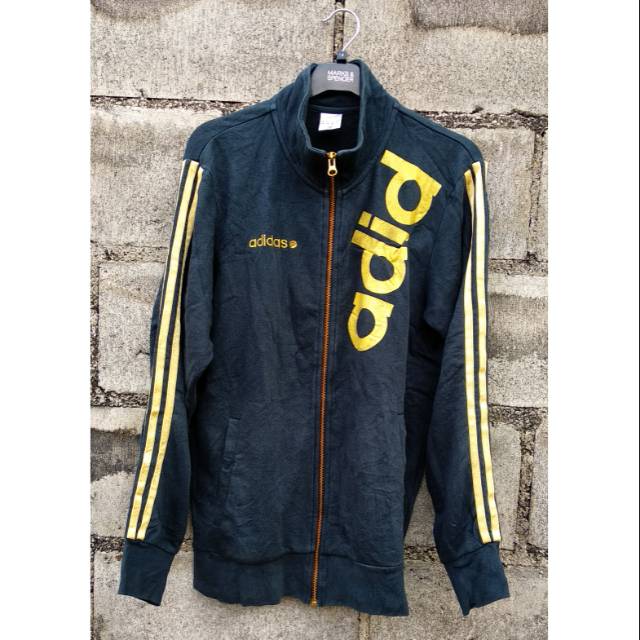 Jaket TrackTop Adidas neo vintage retro list gold original murah