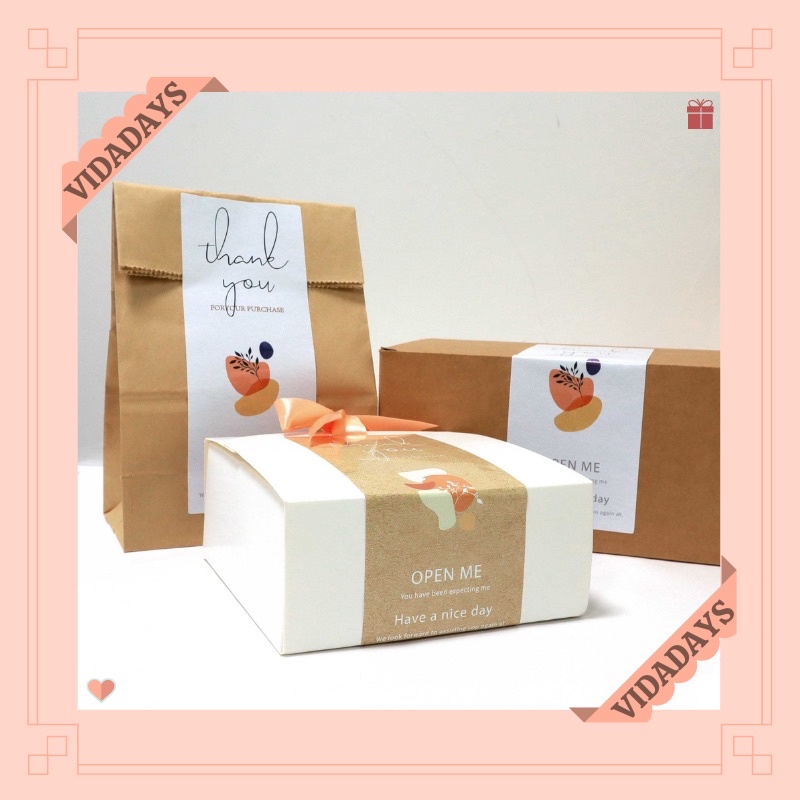 

VIDADAYS [50Lembar Sticker/Pack] Aesthetic Vintage Thank You Packaging Sticker / Stiker Label Cantik Packing Olshop