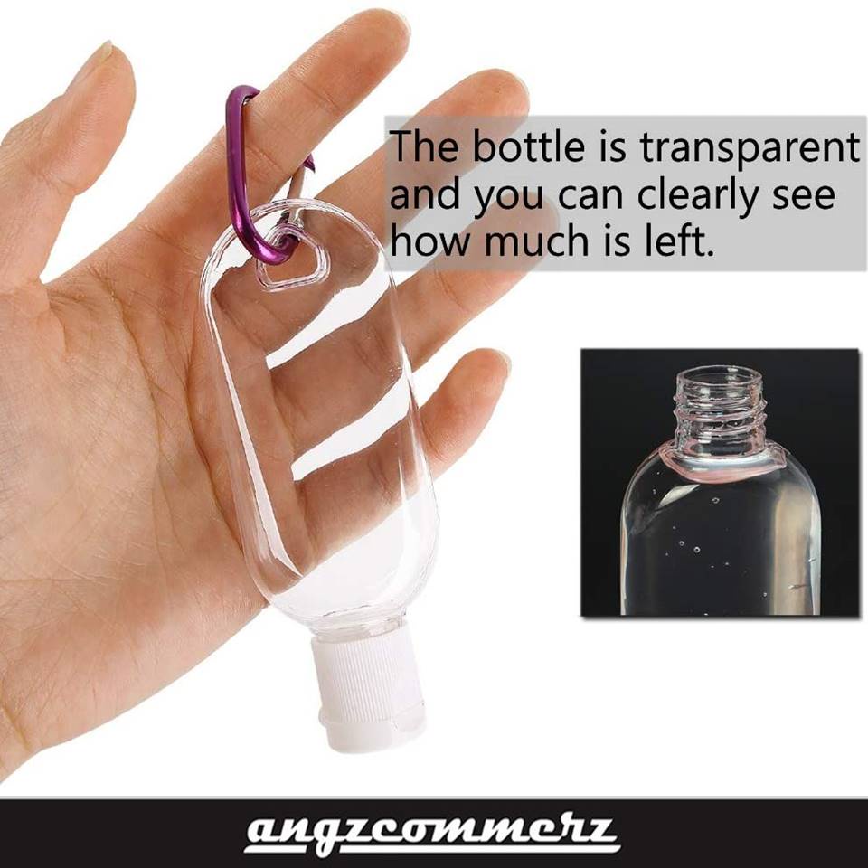 Botol Fliptop Keychain PET Bottle Clear 30 ml Botol Handsanitizer