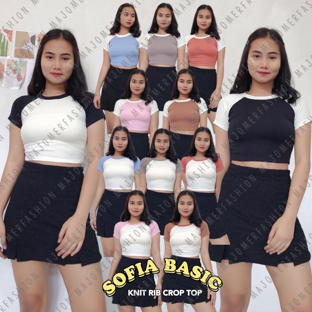 MAJOMER ® | SOFIA BASIC KNIT RIB CROP TOP - KAOS CROP TOP KOREA