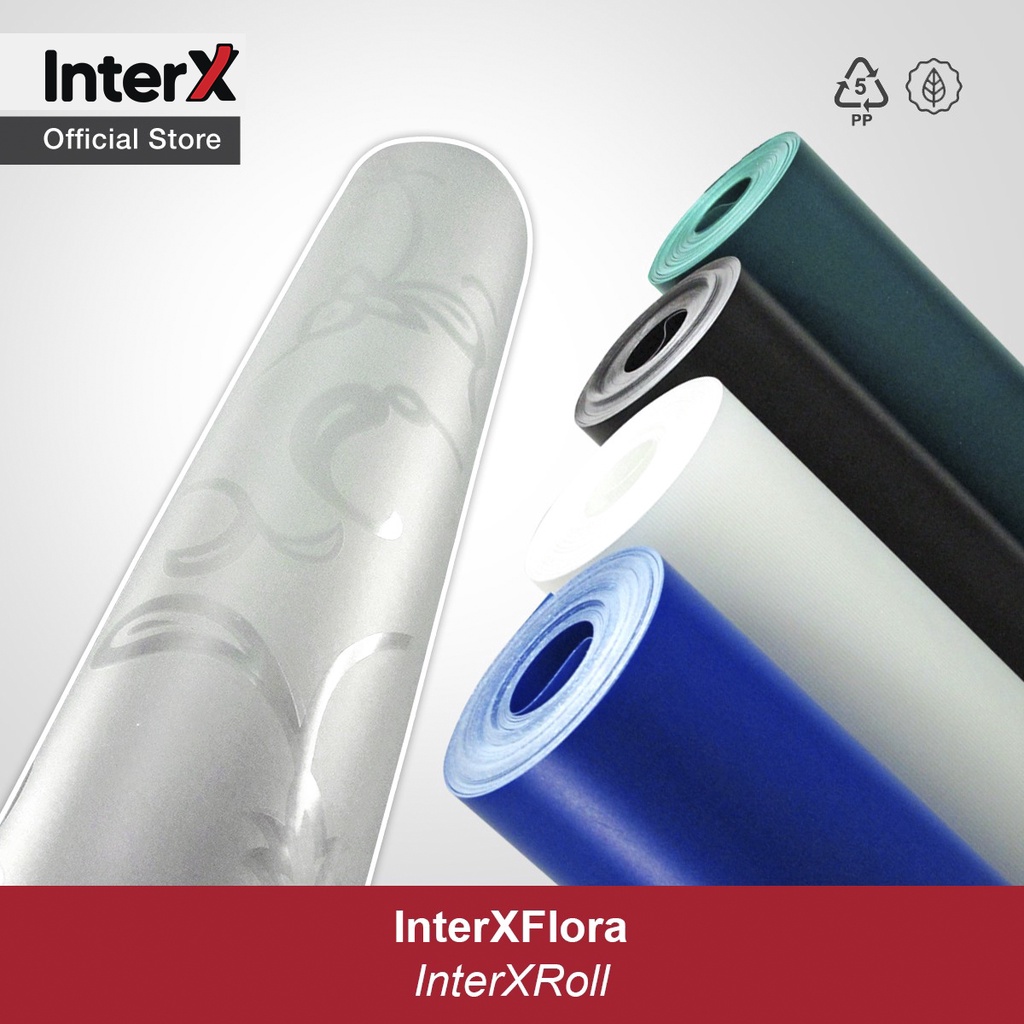 InterX PP Fiber Roll Penutup Pagar Motif Flora