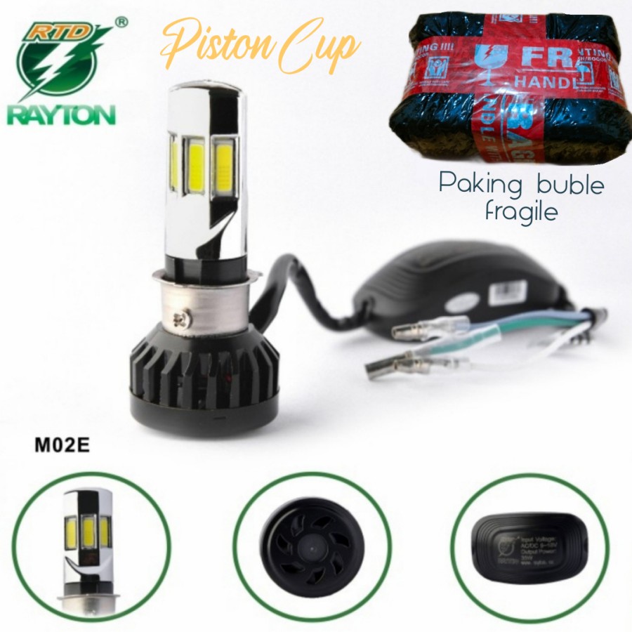 Lampu Utama Headlamp Led RTD 6 Sisi Rayton H6 H4 HS1 Semua Motor Lampu Depan Head Lamp LED Depan Rtd 6 Mata UNIVERSAL