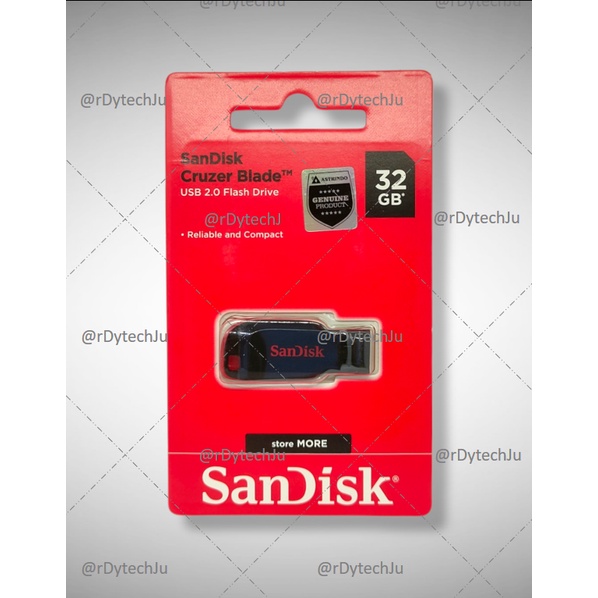 Flashdisk 16GB / 32GB Sandisk Cruzer Blade (CZ50) USB 2.0 ORIGINAL 100% ASLI (GARANSI 5 TAHUN)