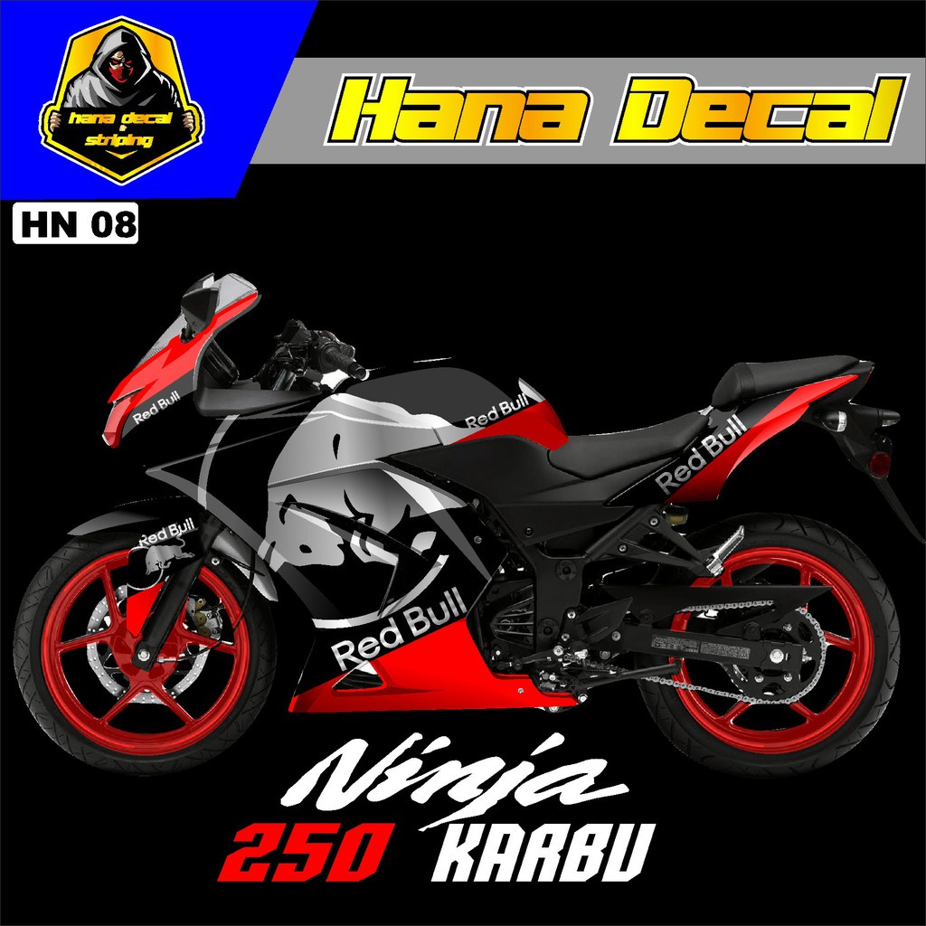 VARIASI DECAL NINJA 250 KARBU DECAL NINJA 250 KARBU STICKER KAWASAKI NINJA 250 KARBU kode 08