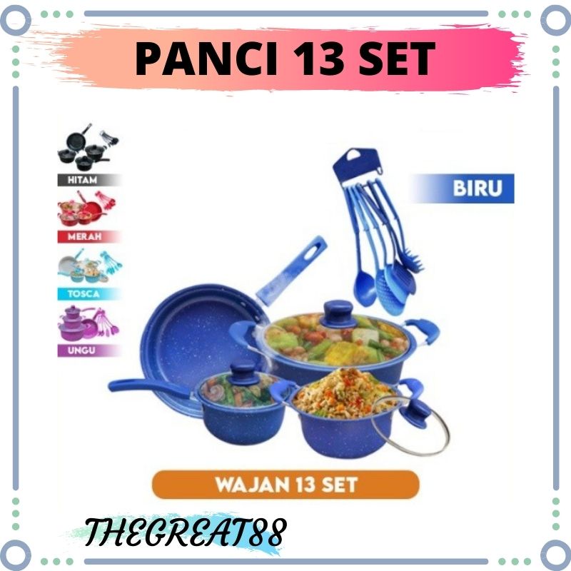 PRODUK SELLER!!Panci Set Wajan Penggorengan Teflon Set isi 13 Pcs termurah panci 13set cookware COD