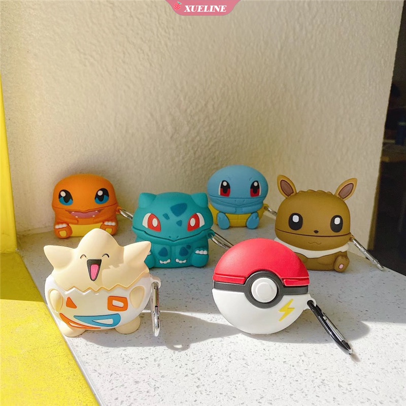 Soft Case Silikon Earphone Bluetooth Motif Kartun Pok Mon Lucu Untuk AirPods pro