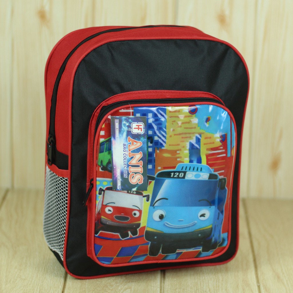 Tas Gendong Anak Laki Laki Motif Little Bus Mini Ransel Karakter Keren Tas Sekolah TK SD PAUD