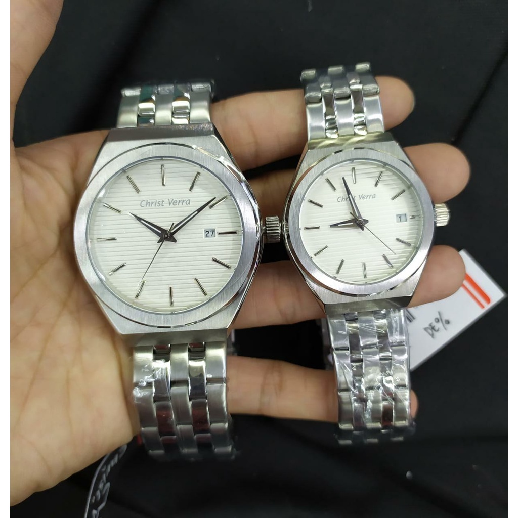 Jam Tangan Pria dan Wanita Christ Verra 10793G dan 10793L Original