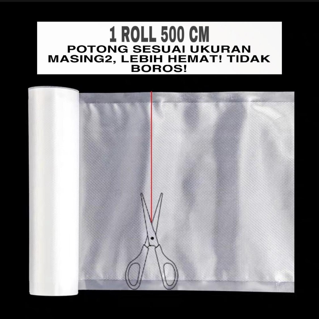 Premium Plastik Vacuum Roll Makanan Tempat Penyimpanan Makanan Awet Transparant Foodgrade Ready Stock Langsung Kirim Bonus Packing Bubble Wrap