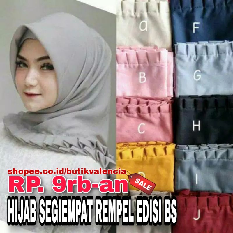 Hijab Segiempat | Jilbab Segiempat | Kerudung Segiempat Rempel Edisi BS