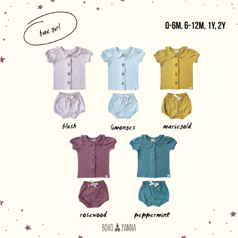 BohoBaby BAE SET GIRL / BohoPanna Boho Set Setelan Anak Perempuan 0-2y