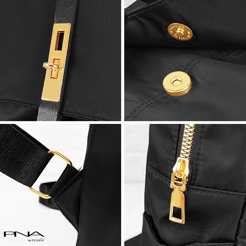 Peonia PNA YUJIN Water Resistant Ransel Korea Tas Wanita Punggung Import Kantor Kerja Sekolah Kuliah Outdoor Trendy Fashion Style Travel Casual Backpack Anak Remaja Perempuan Selempang Cewek Bag-5