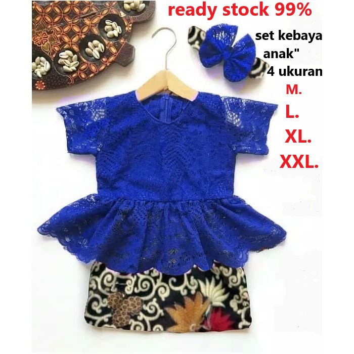 buat umur 1&amp;8 tahun set kebaya anak anak  kutubaru 6 warna