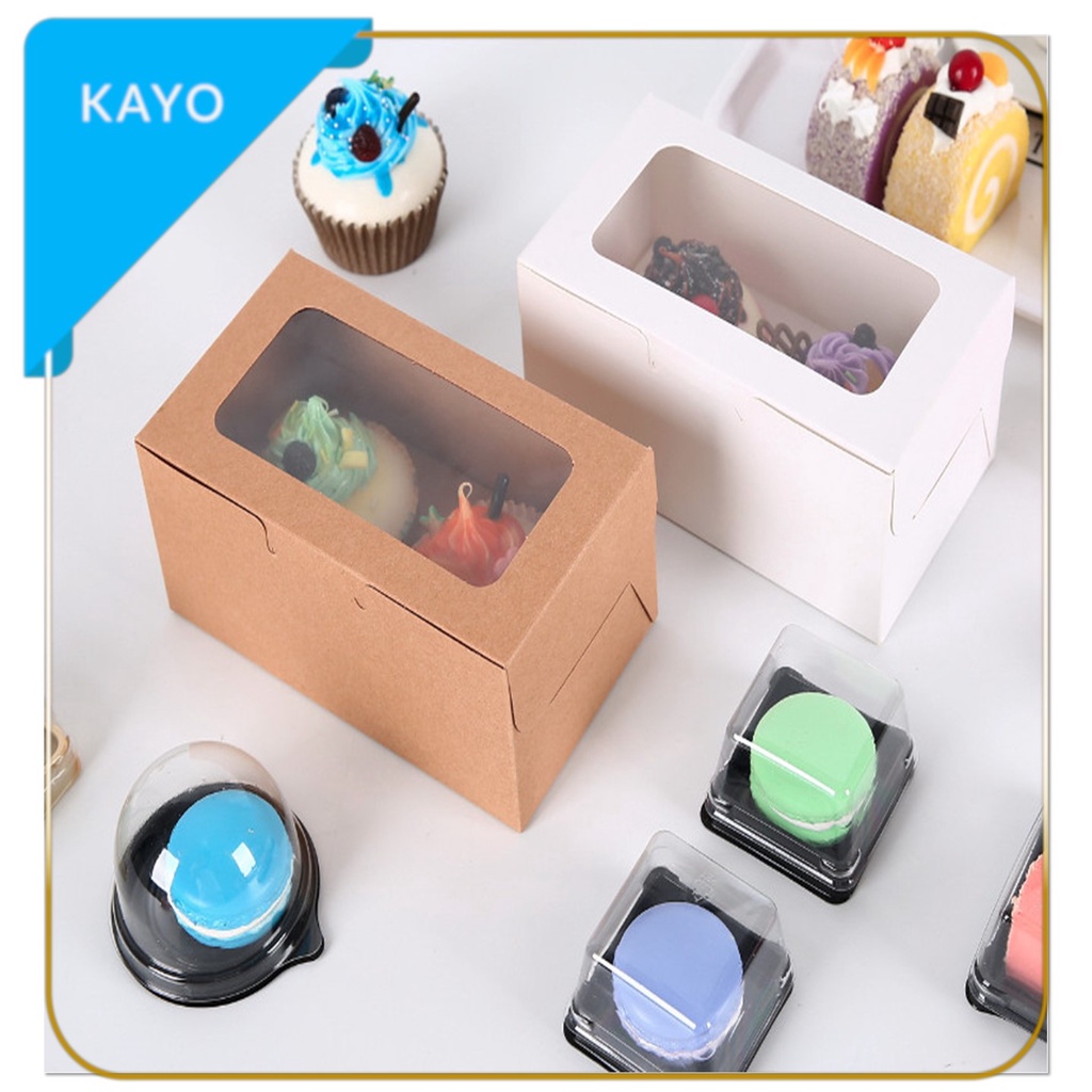 

DUS KUE cupcake isi 2 box packing muffin kotak mika / Gift Box