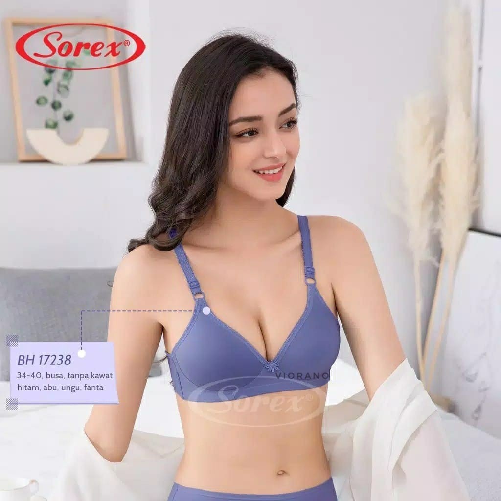 Bra Wanita Tanpa Kawat Sorex 17238 Cup B / Bh Busa Cewek Size 34-40 Super Soft Bahan Lembut