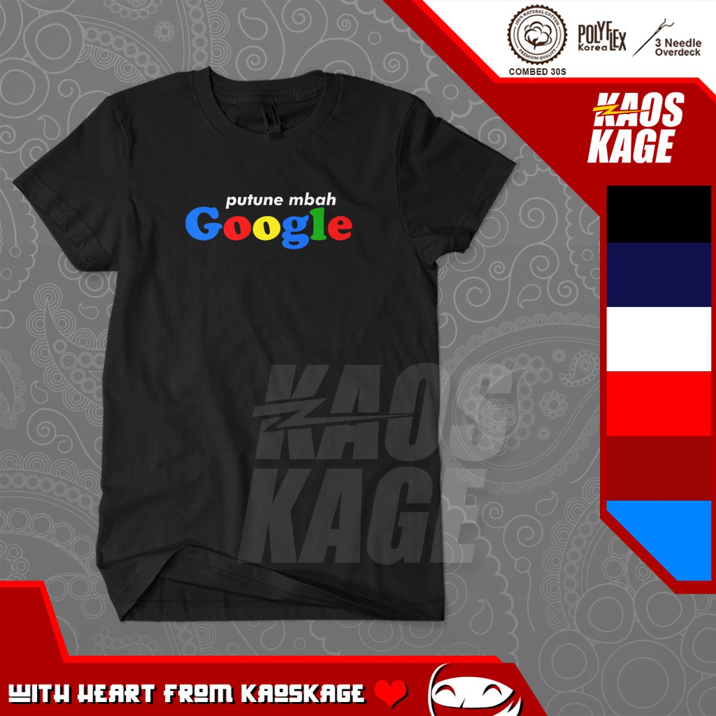 Kaos Baju Distro PUTUNE MBAH GOOGLE Cotton Combed 30s / Kaos Tulisan Kata Guyonan Lucu / T SHIRT