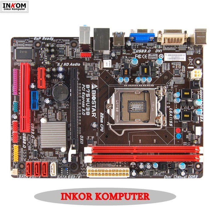 Mobo Mainboard Motherboard Intel B75 LGA 1155 Biostar Onboard