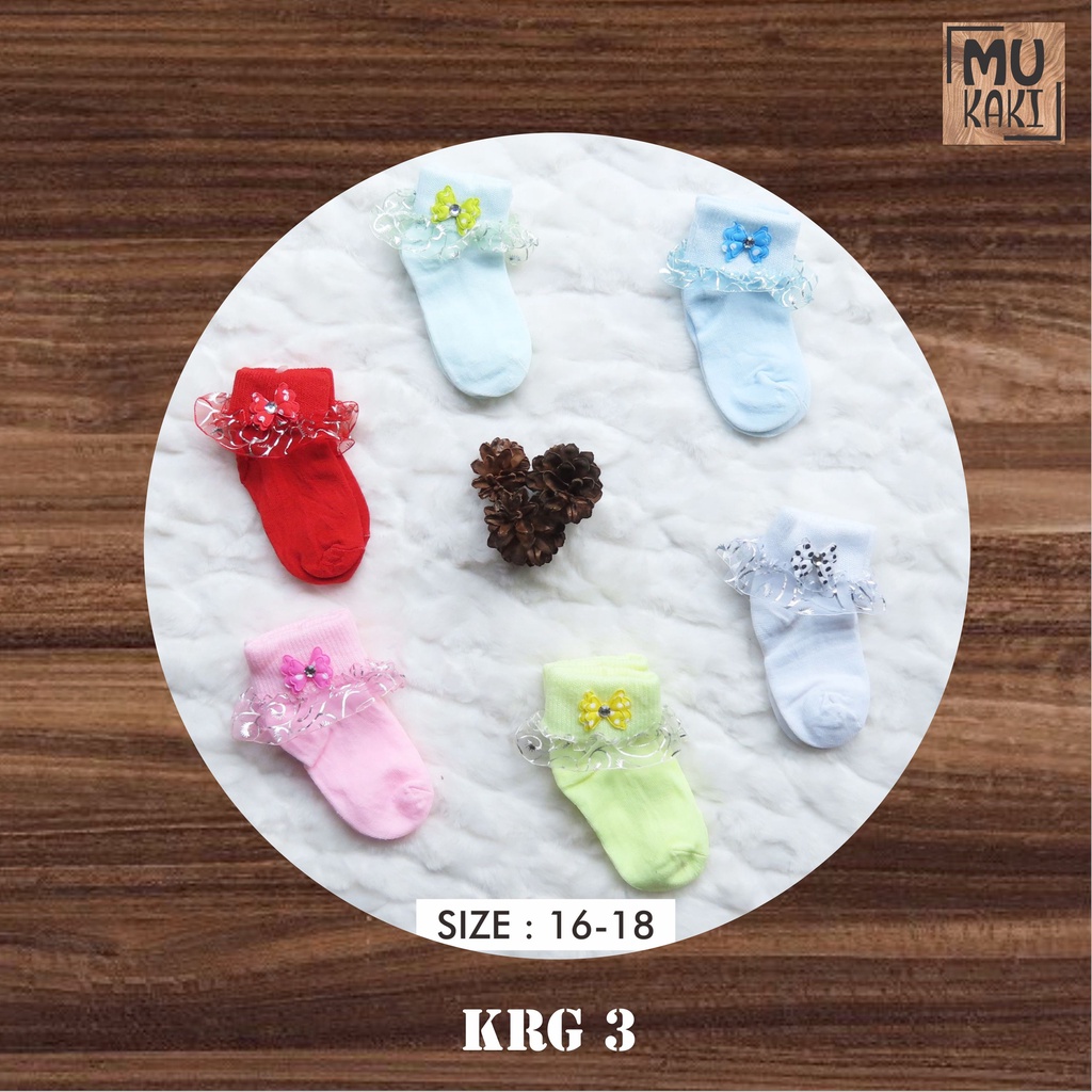 Paket Kaos Kaki Bayi Renda Mix 12pcs Mukaki