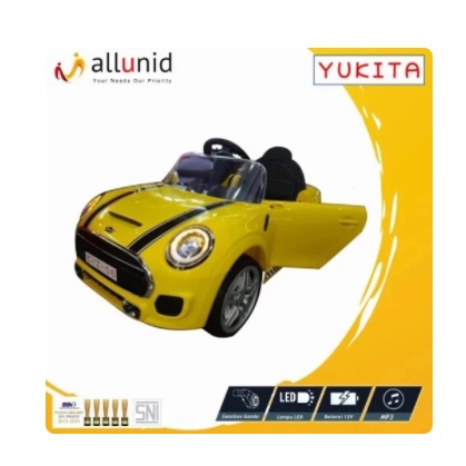 Mobil Aki Mainan Anak Remote Control Yukita DLS06 Mini Cooper Pink Gas Injak  Garansi Ori SNI-3