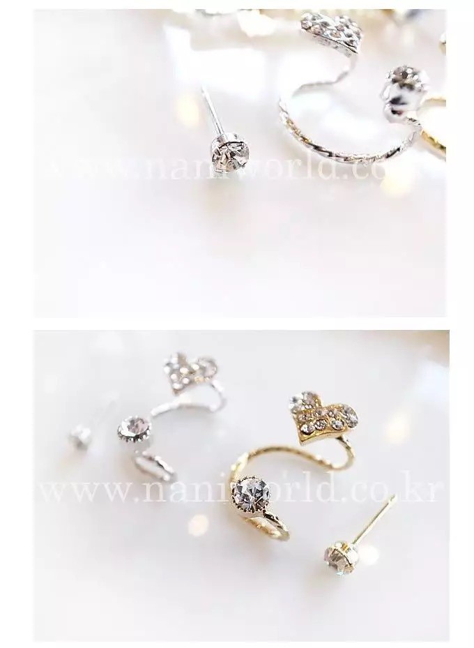 MORYMOSHI A63 Anting Tusuk Love Stud Cluff Fashion Wanita Korea Murah