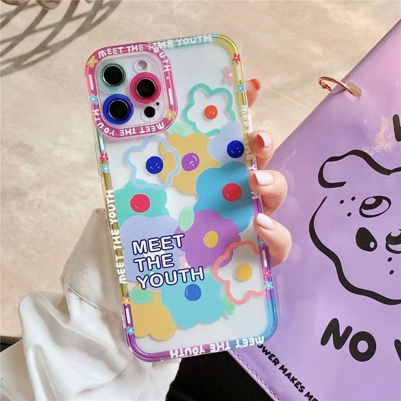 Casing Tpu Compatible for iPhone 14 13 12 11 Pro Max X Xr Xs Max iPhone 7 8 6 6s Plus Motif Smiley Phone Case shockproof Cover