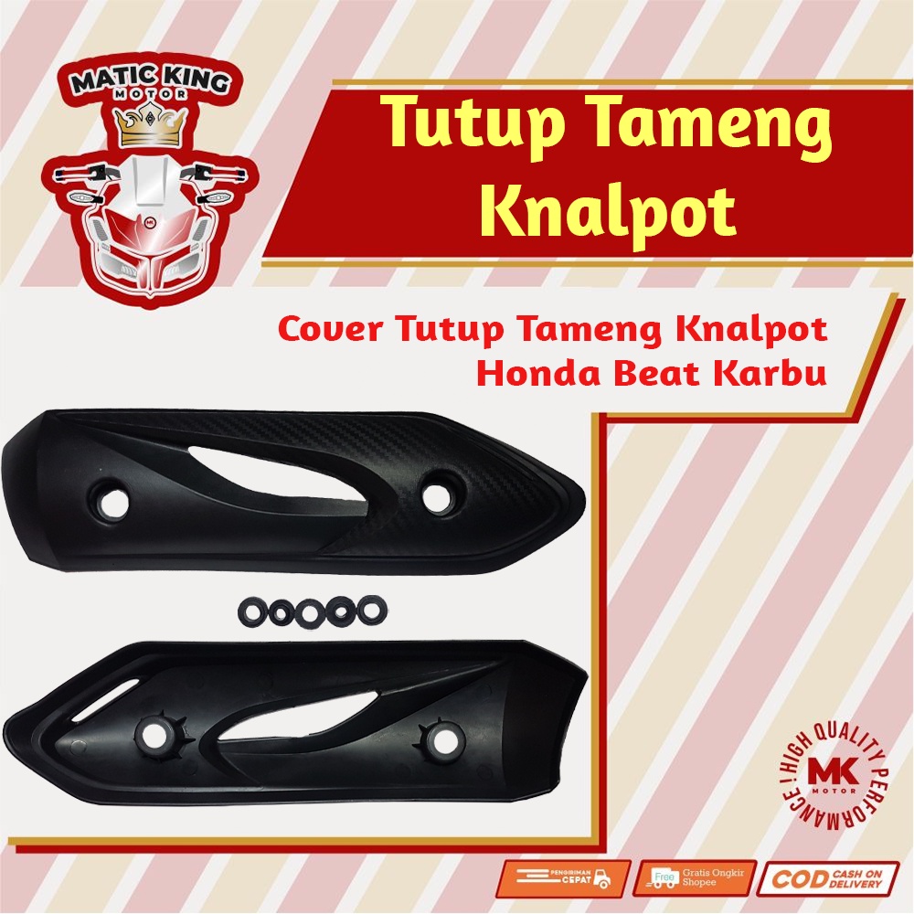 Tutup Cover Tameng Knalpot Honda Beat 110  Karbu Maticking