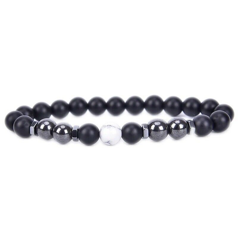 Anti-Swelling Black Obsidian Magnet Anklet/Adjustable Matte Retro Elegant Handmade Bracelet