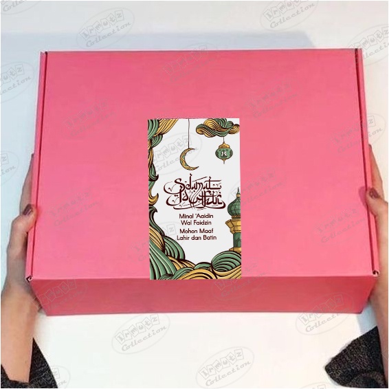 

Box Packaging Hampers Stiker Segel Custom Tema Lebaran idul Fitri