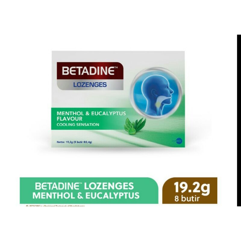 BETADINE Lozenges Permen Menthol &amp; Eucalyptus 19,2 g