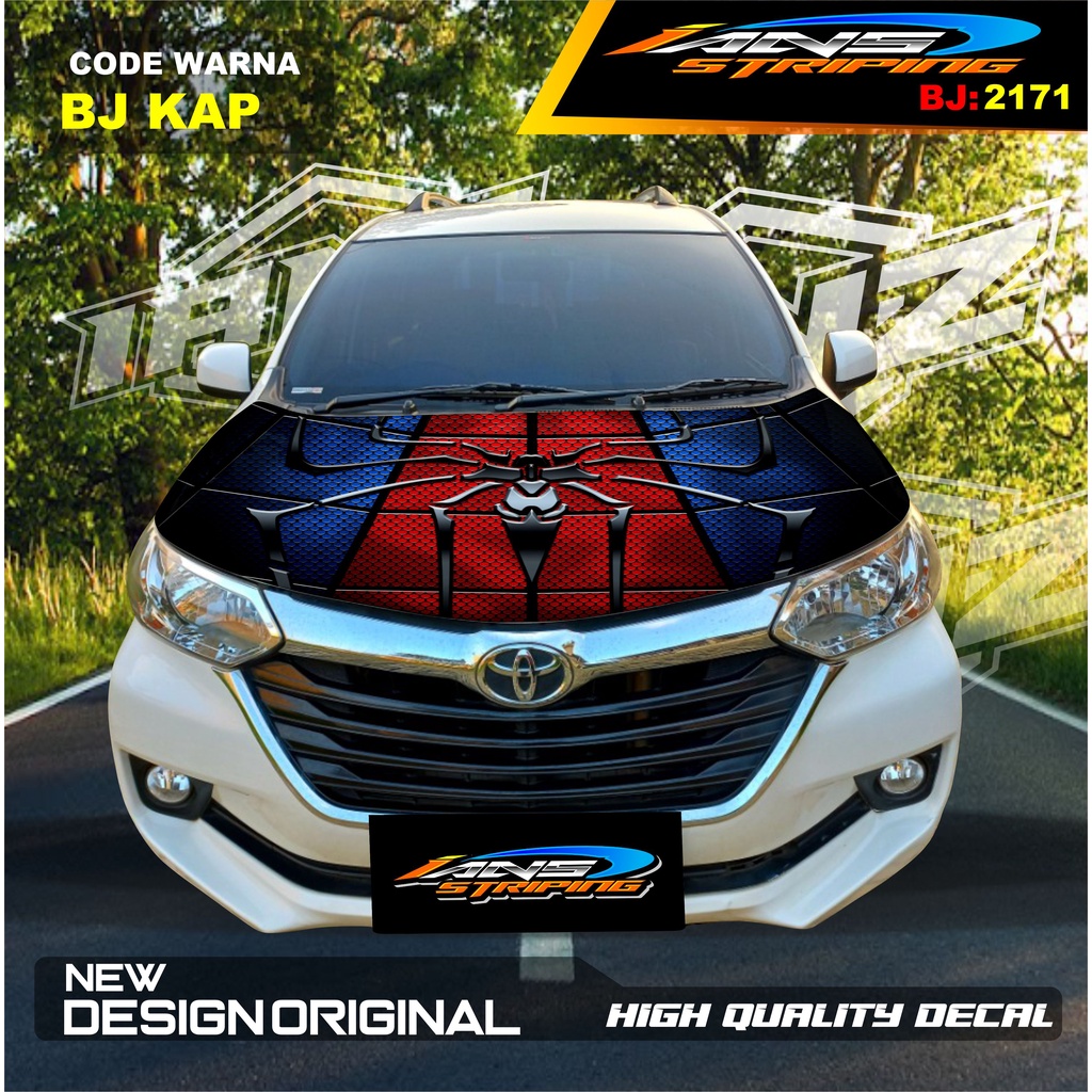 STIKER DECAL KAP DEPAN MOBIL AVANZA / VARISAI KAP CUP DEPAN MOBIL XENIA / STIKER DECAL KAP DEPAN SPIDERMAN / STIKER MOBIL