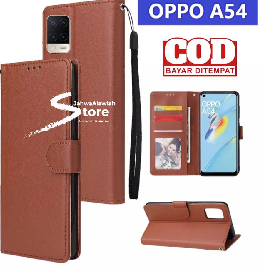 OPPO A54 2021 CASING HP COVER HP UNTUK OPPO A54 LEATHER FLIP CASE PREMIUM