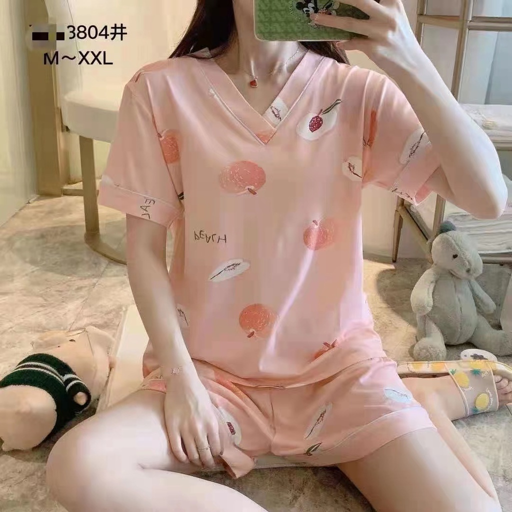 korea set setelan / baju tidur piyama wanita lengan pendek / motif / baju tidur / piyama / pakaian wanita korea