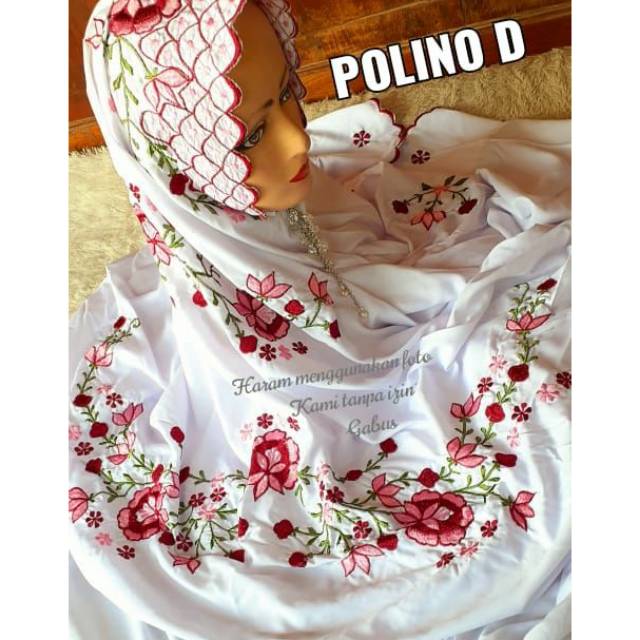 Mukena terusan polino bordir