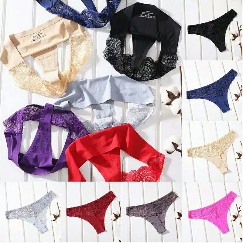 Celana Dalam Wanita G-String stredch Lace Thong Branded Original