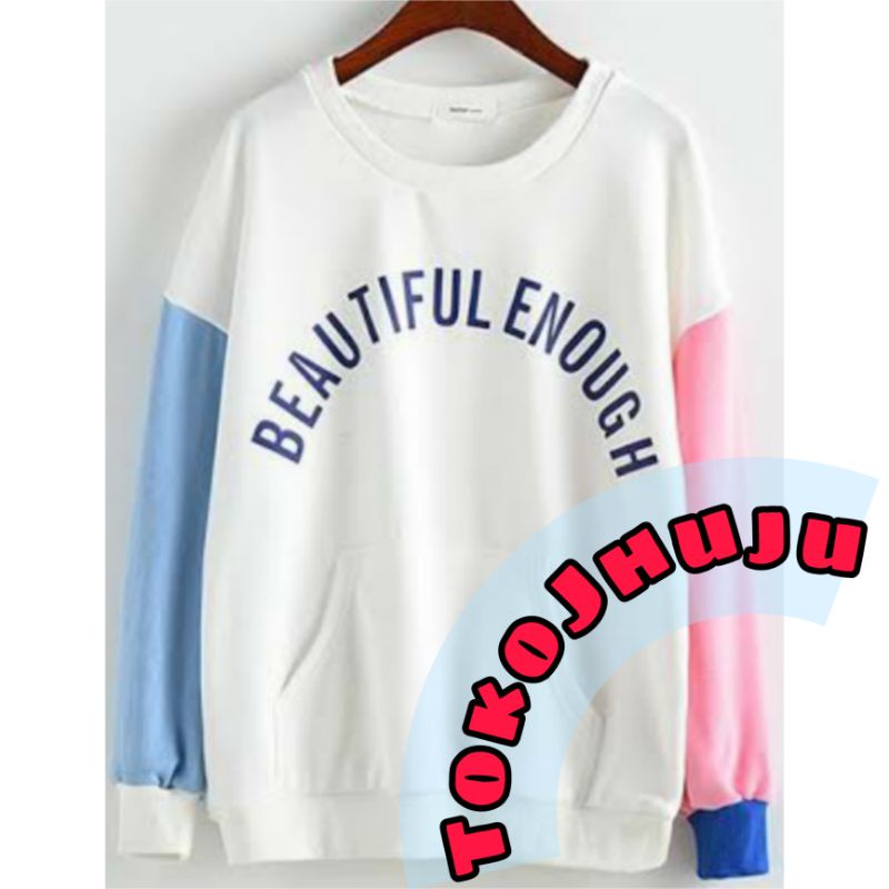 Basic Sweater BTS Kim Namjoon style Beautiful Enough sablon biru