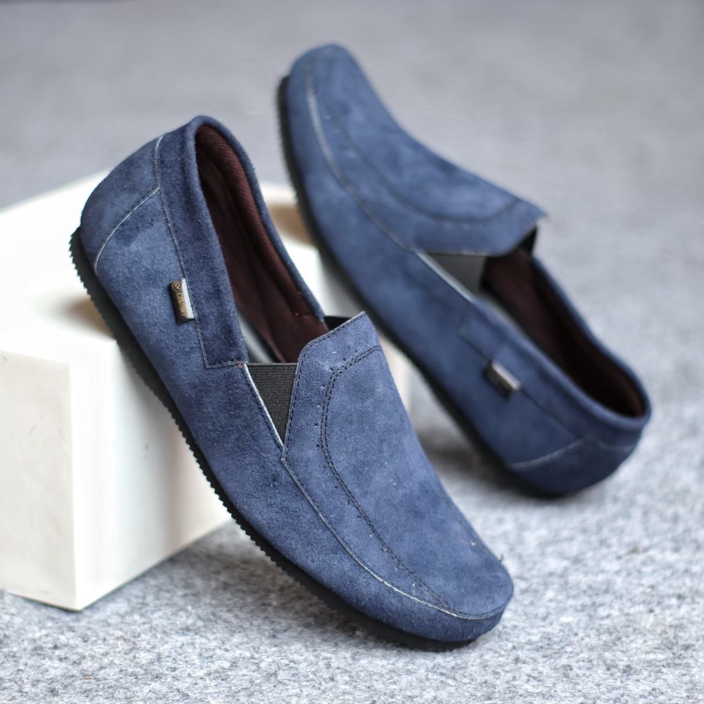 ENOZSTORE X MORLEN - SEPATU SLOP KULIT SUEDE PRIA KASUAL ORIGINAL HANDMADE KEREN TRENDY SLOP COWOK LAKI FORMAL JALAN SANTAI KEKINIAN ORI