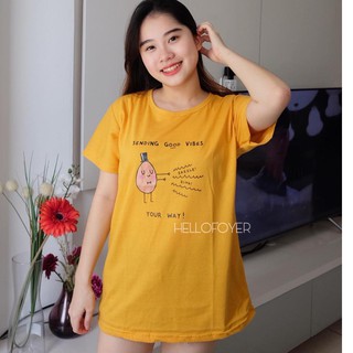  KAOS  WANITA  SENDING GOOD VIBES OVERSIZE KAOS  JUMBO  