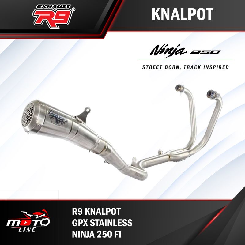 knalpot r9 gpx stainlese ninja 250 fi