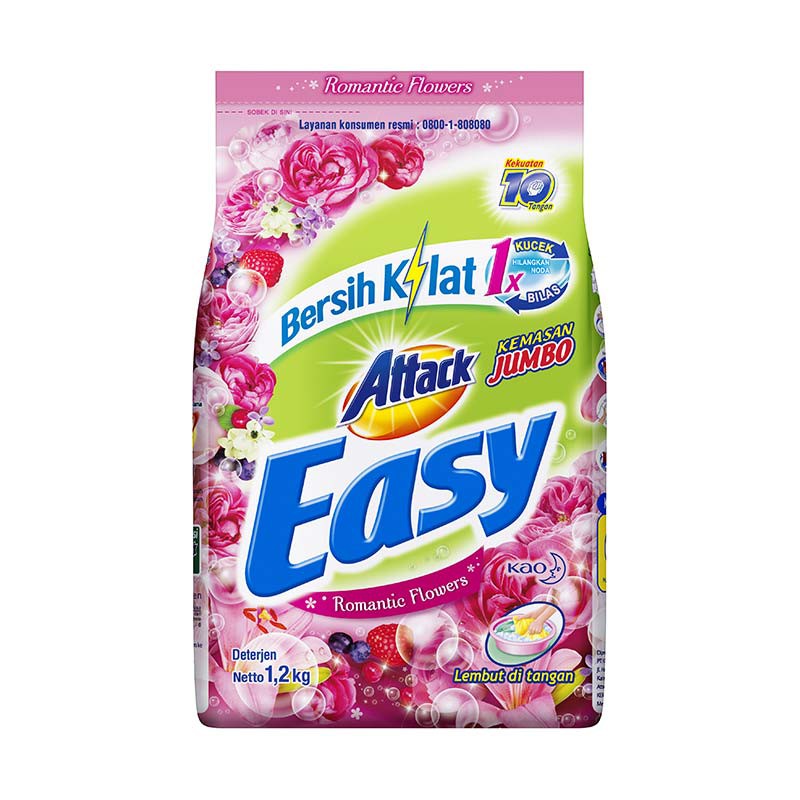 ATTACK Easy Romantic Flowers Deterjen Bubuk 1,2 Kg
