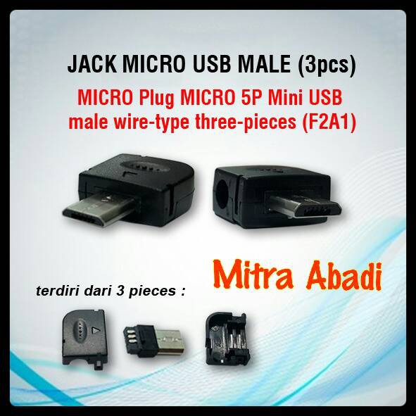 Jack Micro USB Male/Cowok (3 pcs)