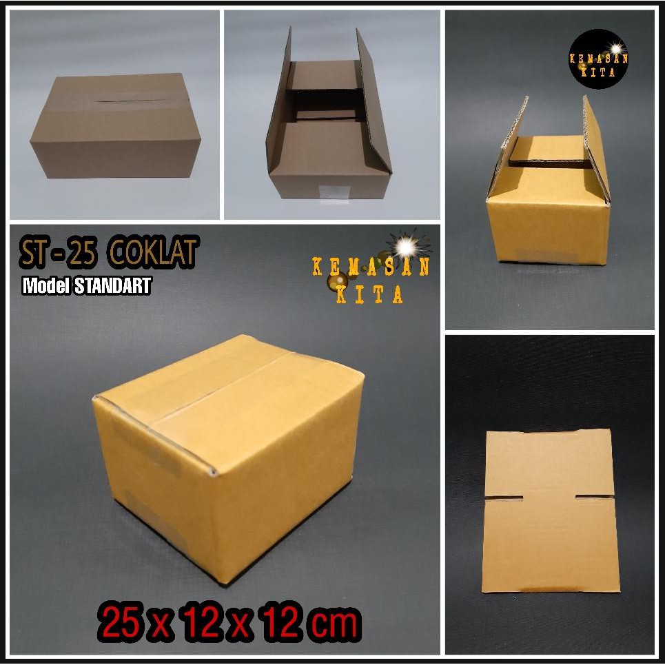 

KOTAK ST-25 25X12X12 CM KARTON BOX COKLAT PACKING AKSESORIS SOUVENIR BARANG