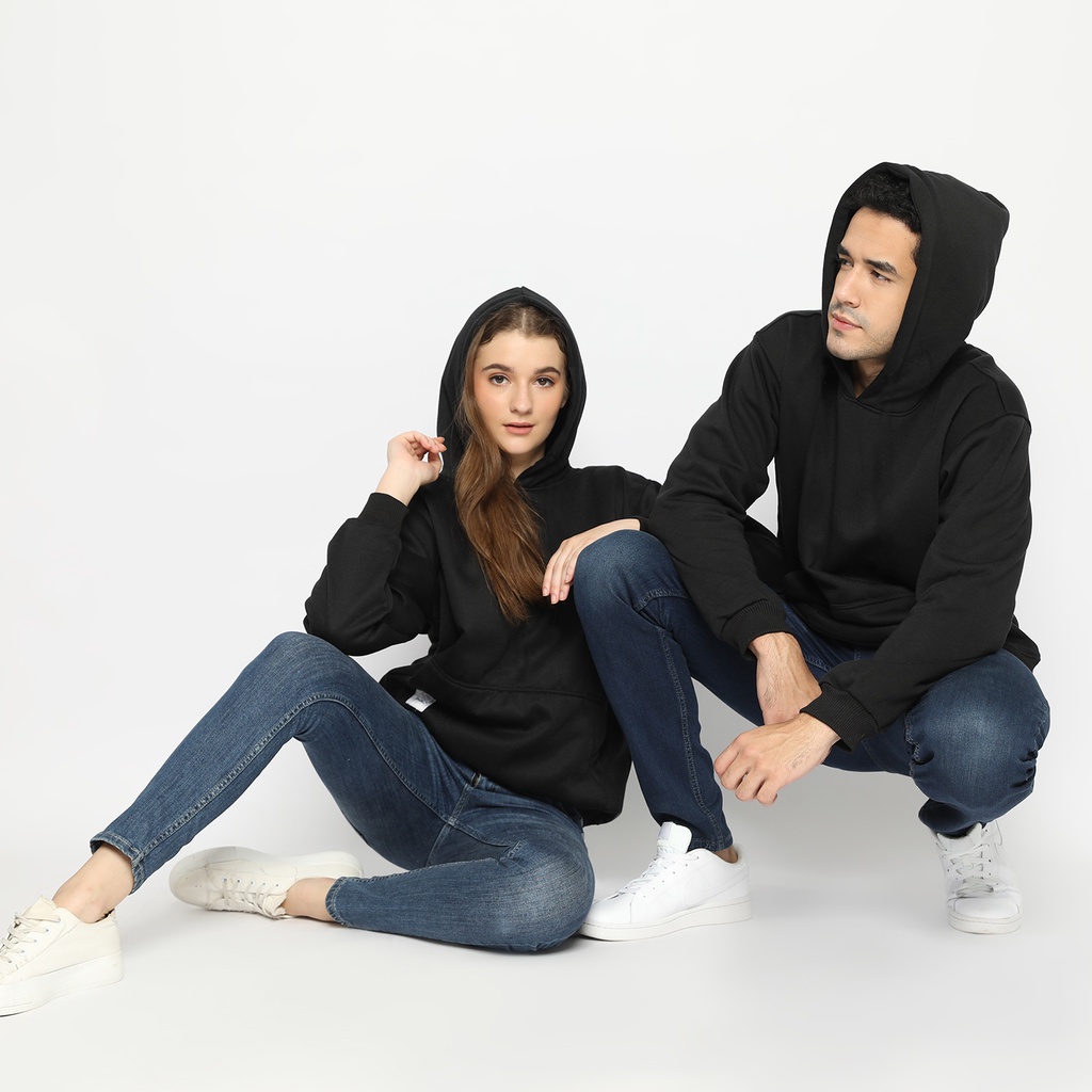 Promo Hoodieku Hoodie Jumper Basic Fleece Tebal Polos Pria Wanita Unisex