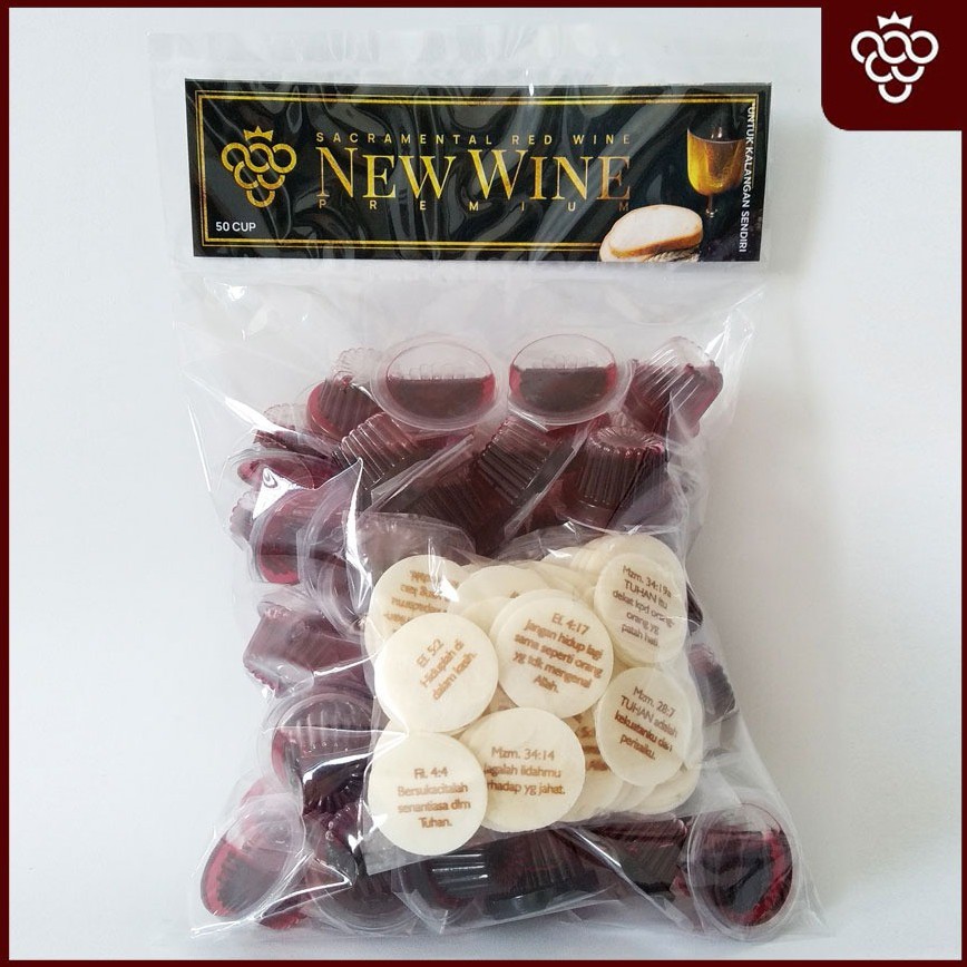 

Anggur Perjamuan Kudus Cup Premuim + Hosti Ayat Kecil - Isi 50 Cup New Wine